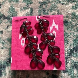 Red jewel drop earrings
